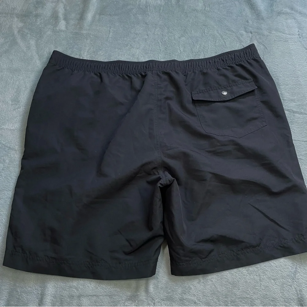 Lands End Swim Board Shorts Trunks XXL Mens Black With Liner